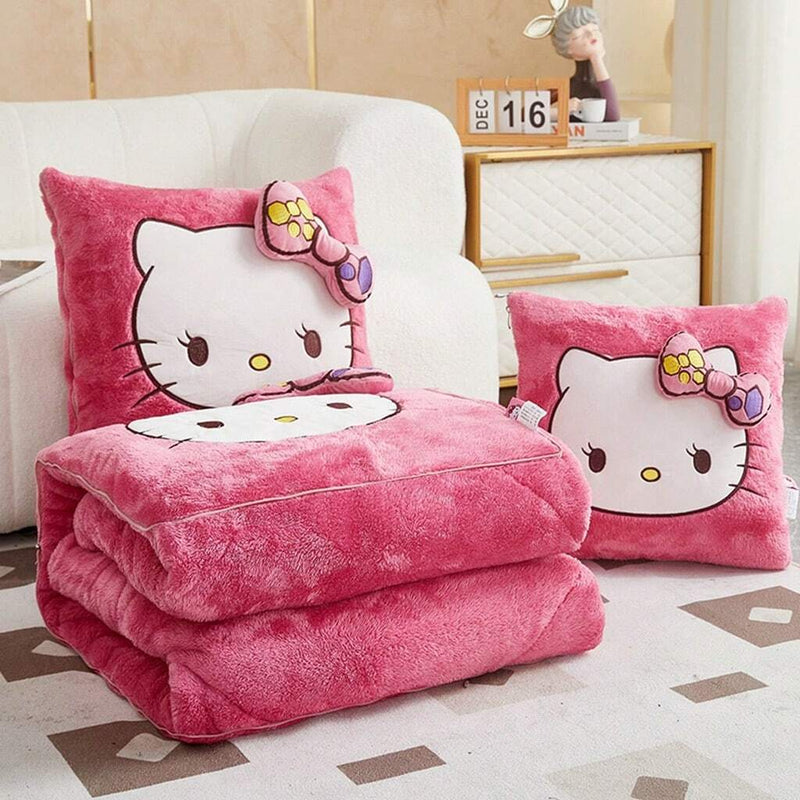 Cobertor Almofada 2 em 1 Stitch e Hello Kitty – Produto Oficial Disney