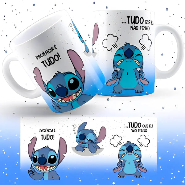 Caneca Stitch Paciência – Produto Oficial Disney