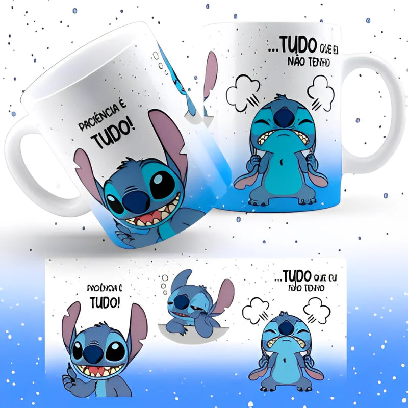 Caneca Stitch Paciência – Produto Oficial Disney