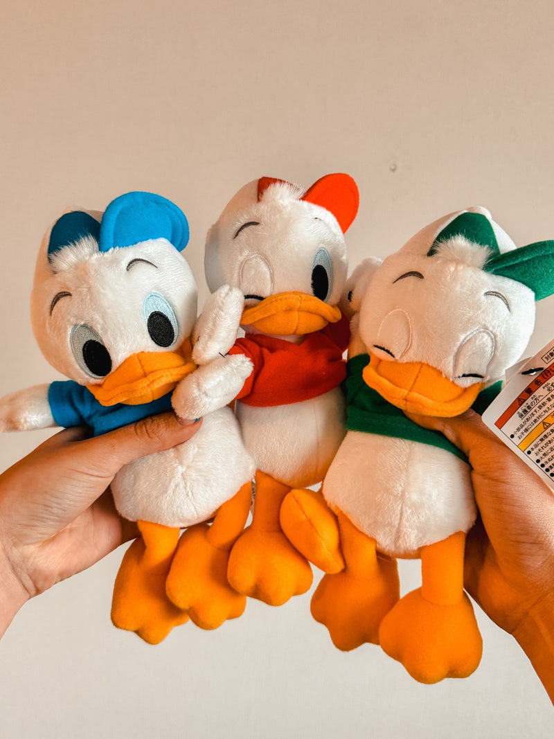 Conjunto de 3 brinquedos de pelúcia dos patos Huey, Dewey e Louise - Mundo Dreams