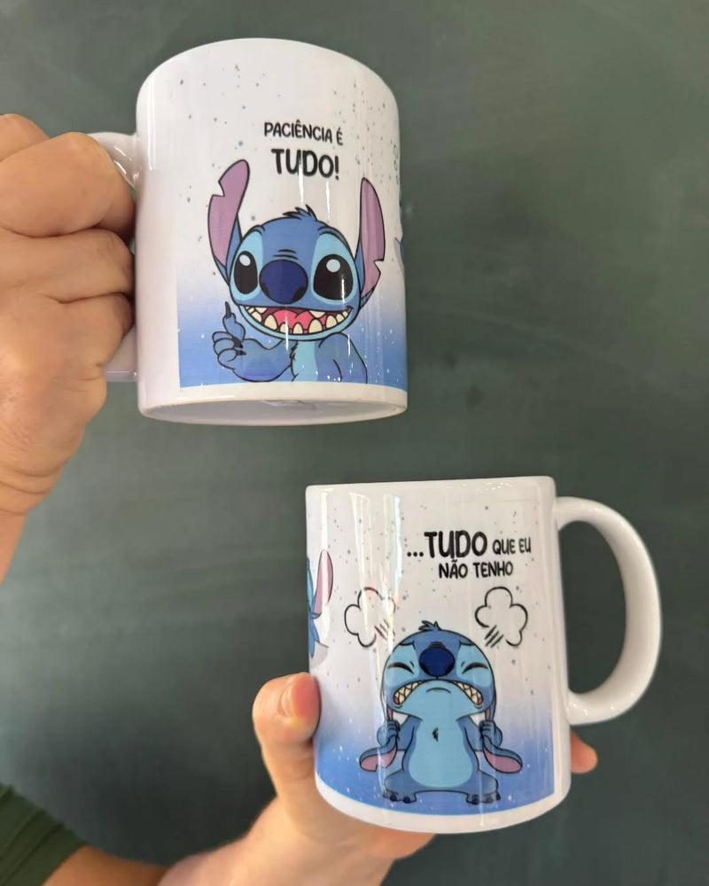 Caneca Stitch Paciência – Produto Oficial Disney